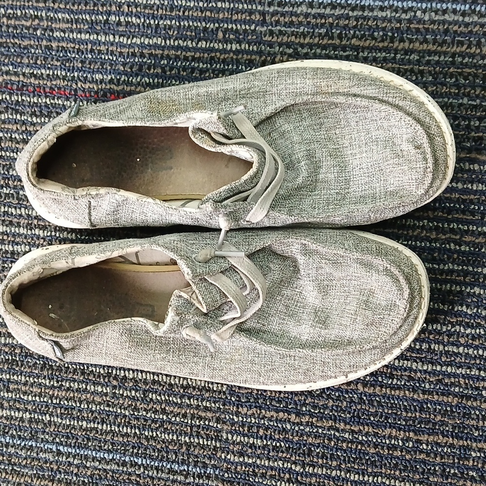 Hey Dude Wendy L Linen Iron Slip On Loafers Womens 8 Gray Casual Shoes